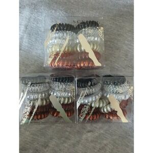 Lot of 36 Scunci Spirals Neutral Hair Accessory Ties Bands Phone Cord Clear